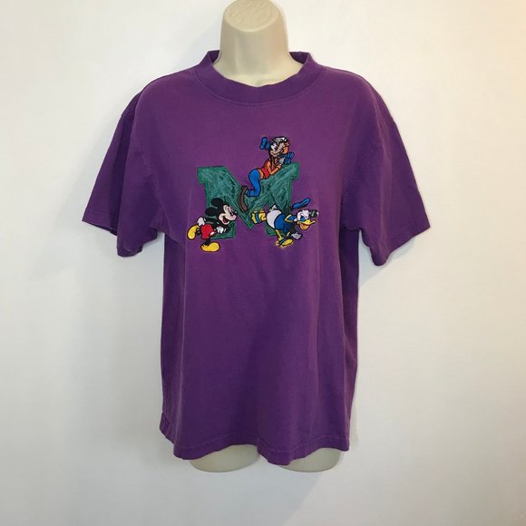 Disney Tops - Vintage 80's 90's Disney Parks Mickey Inc T-shirt Goofy Donald Purple MEDIUM M